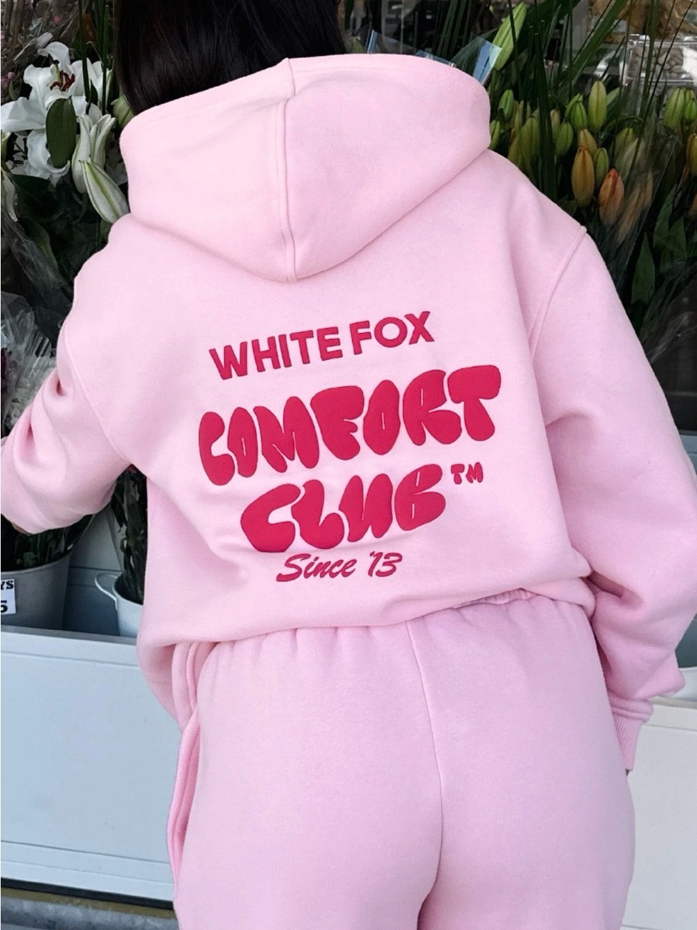 White Fox 'Comfort Club' Pink Hoodie